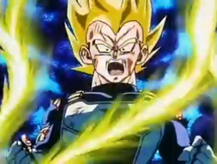 vegeta turning super saiyan