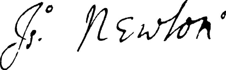 Resultado de imagem para assinatura de isaac newton