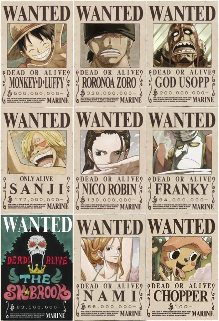 One Piece New Bounties
