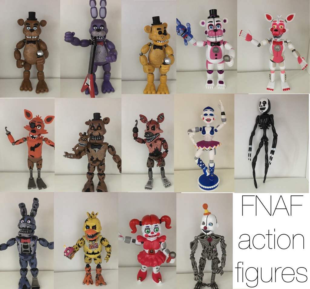 Review of my FNAF action figures | Five Nights At Freddy's Amino