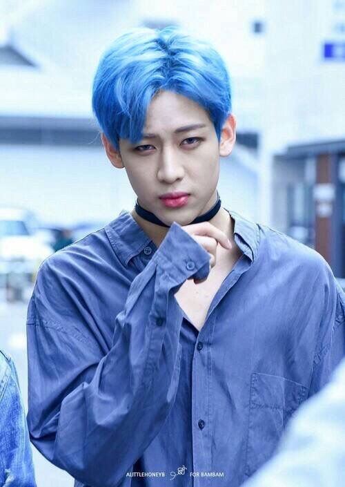 Blue Hair Edit Of Bambam Got7 Amino