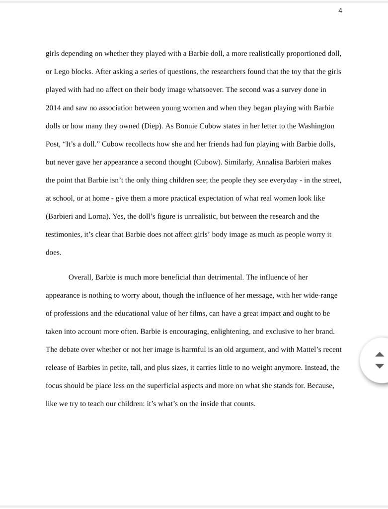 essay on barbie cartoon