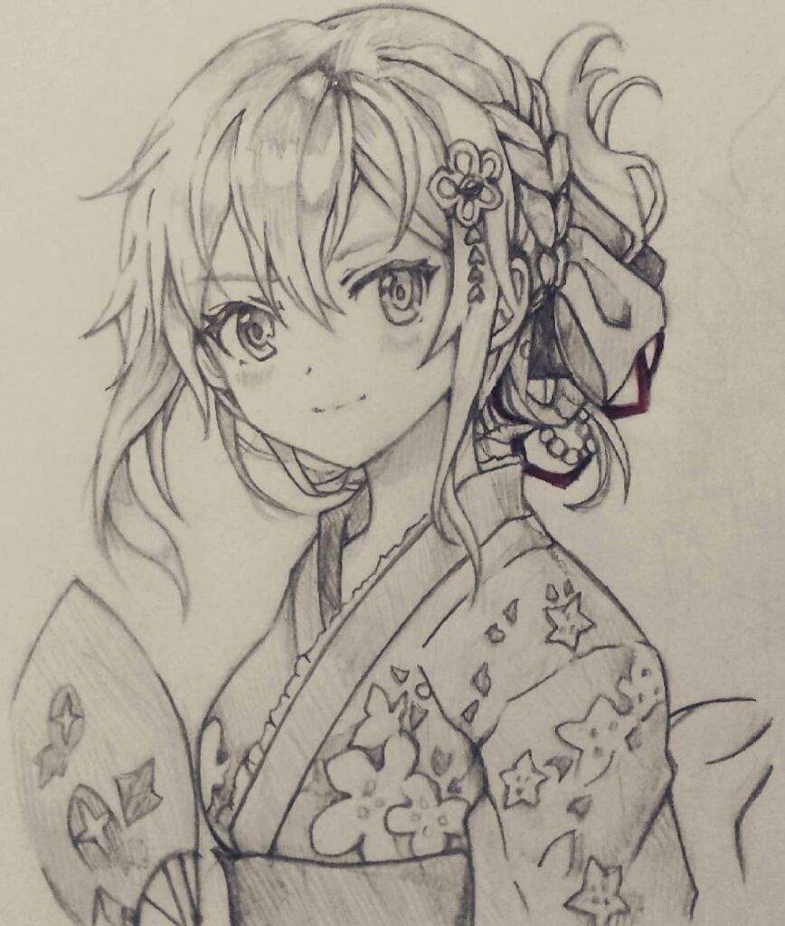 Anime girl in Kimono (fanart ) | Art Amino