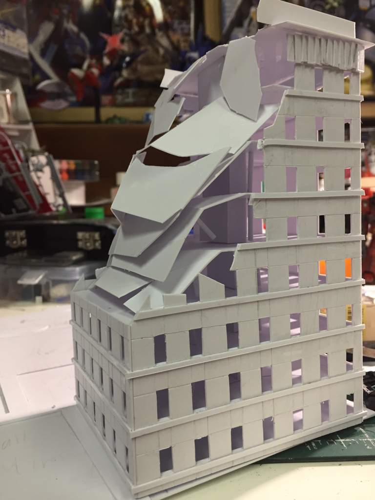 destroyed building diorama