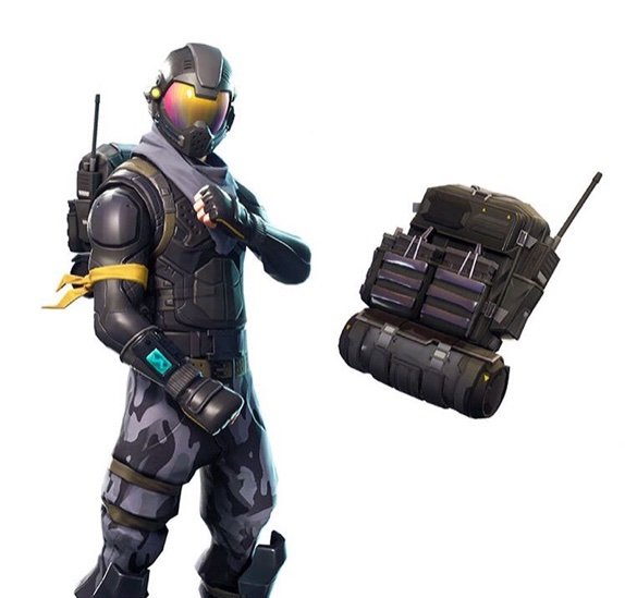 these include a rex outfit scaly back bling legendary radiant striker presumably epic 2 brilliant striker outfits rare and a motorcyclist - fortnite radiant striker girl