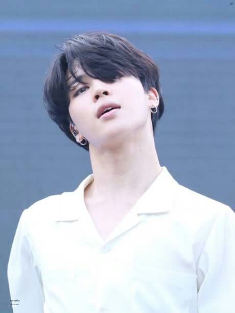 Jimin with White shirt and black hair | ARMY's Amino