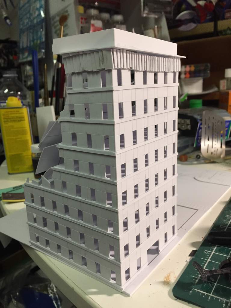 destroyed building diorama