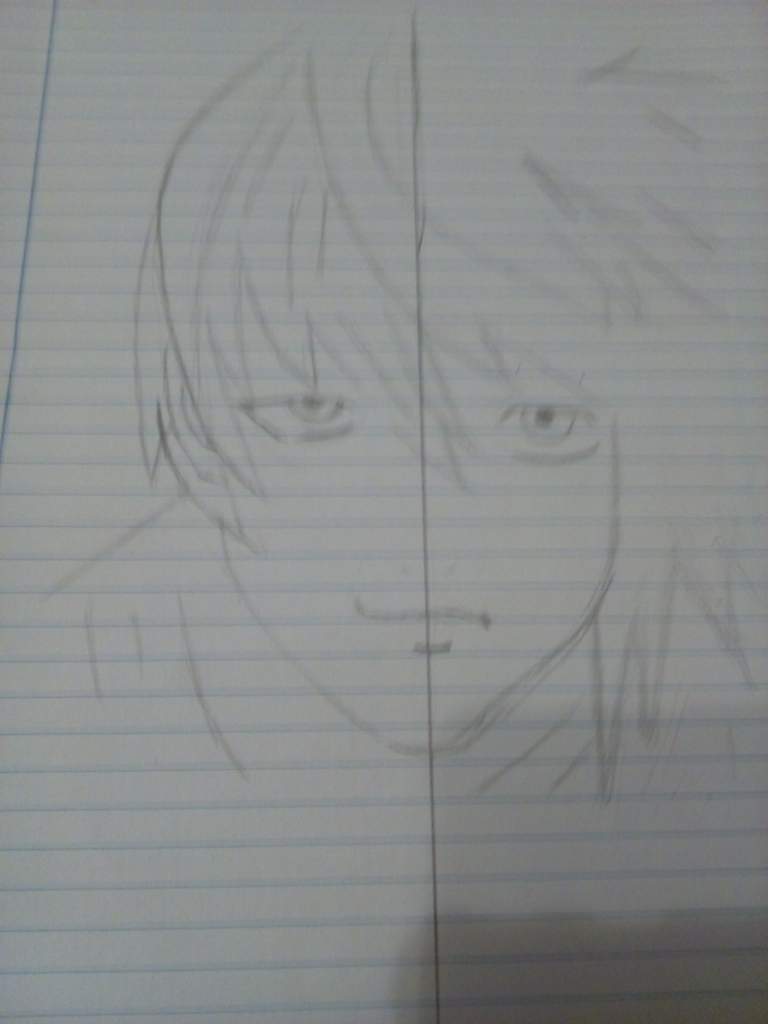 desenho de anime fácil, como desenhar metade do rosto Tomioka Giyuu
