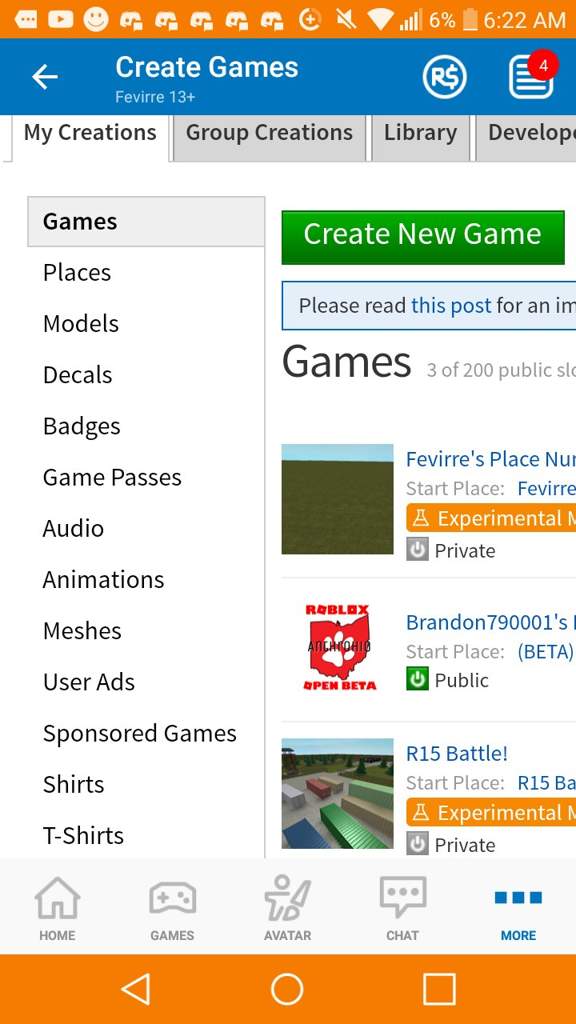 How To Create A Game On Roblox Mobile