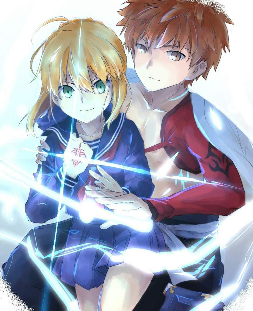 I really like this image of Shiro and Saber switching roles.