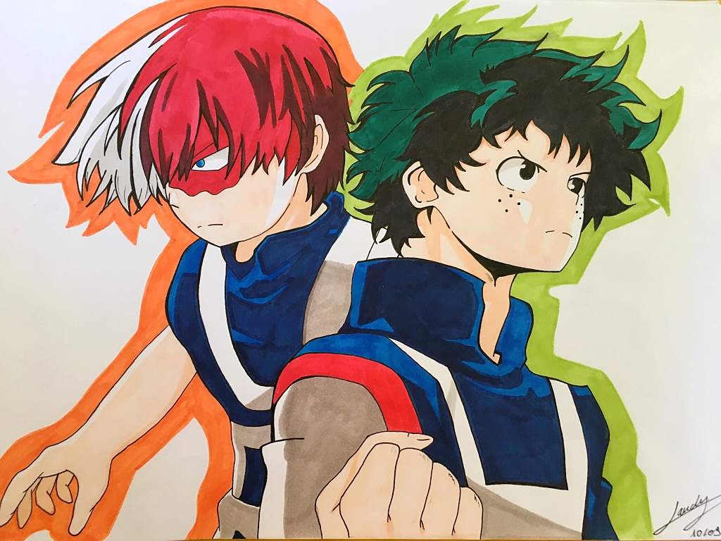 Dessin de Shoto et izuku ️ | | My Hero Academia FR | Amino