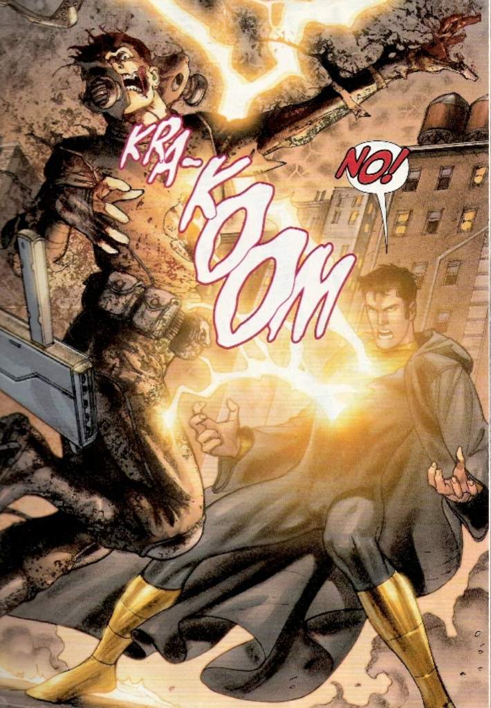 World War 3 Black Adam met his wife and lost her in the same weekly comic series 52. But before dying, she told Black Adam that she was wrong to change his ways for the better and he should avenge her death. In #44, after tracking Isis' killers to the city of Bialya, Black Adam storms the presidential palace and kills him before going into a rampage. Adam beat Isis's killer and tortured him straight for 2 days.