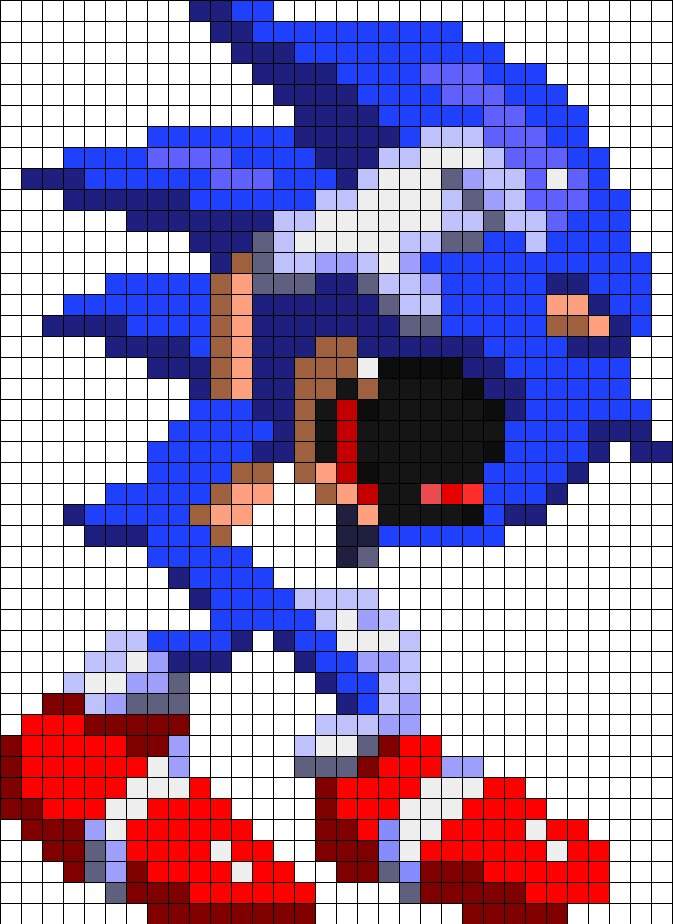 Ultimate pixel art: Sonic.exe (me) and sonic.
