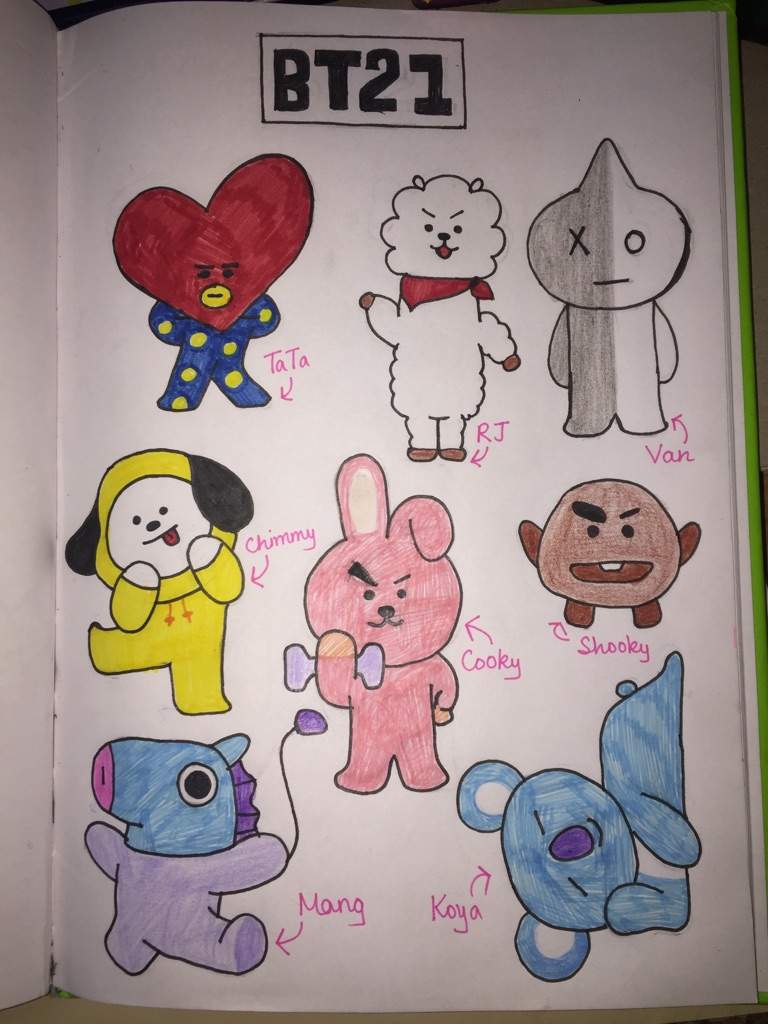 Bt21 Drawings Easy Drawings Army Drawing Bts Drawings | Images and ...