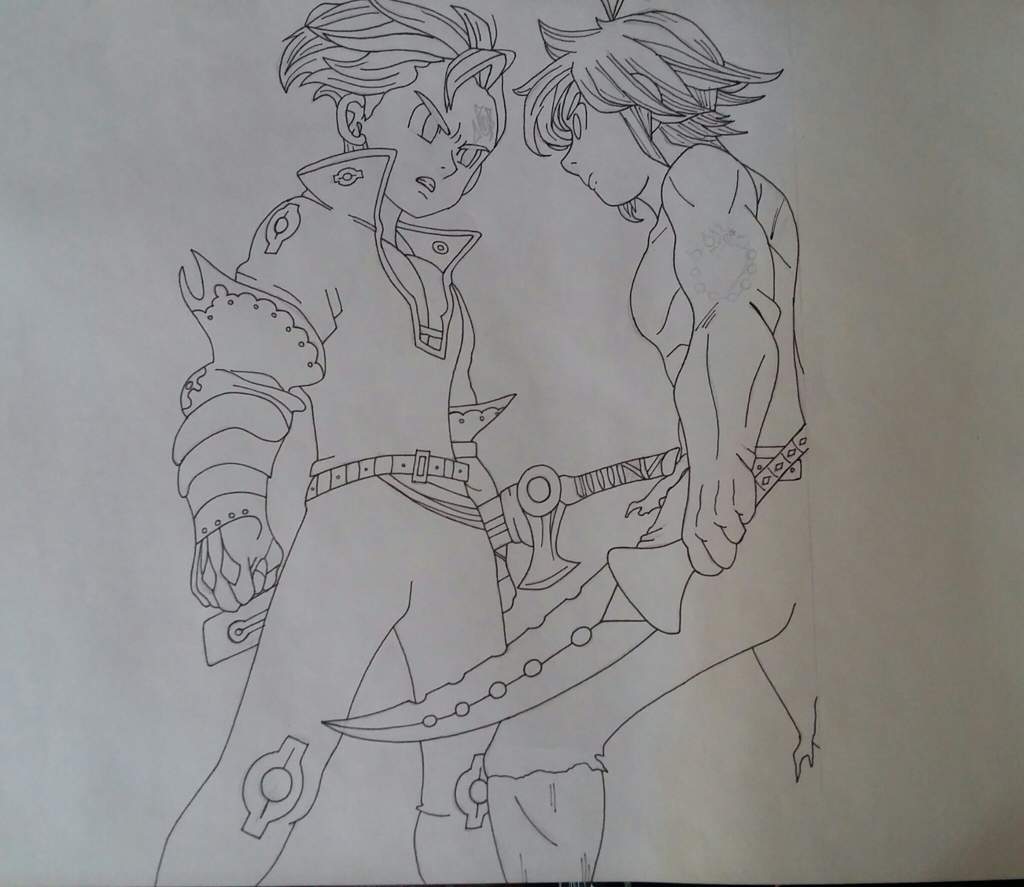 ✏ Proceso de Dibujo✏ [Meliodas VS Zeldris] | Nanatsu No Taizai Amino™ Amino
