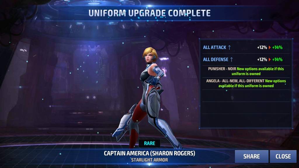 Marvel Future Fight Uniform Ugrade For Sharon Rogers Vision Iron Man Comics Amino