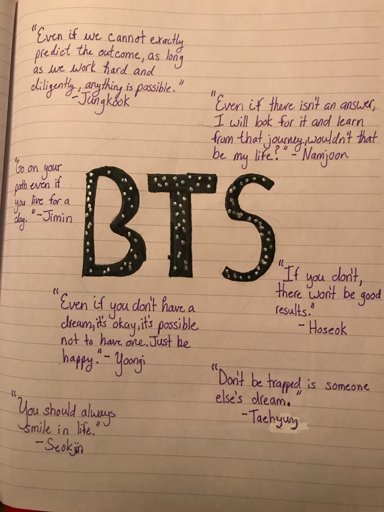 BTS Quotes Journal Page | ARMY's Amino