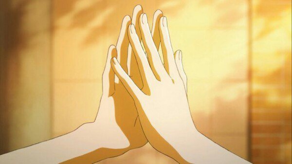 Anime girl holding out hand