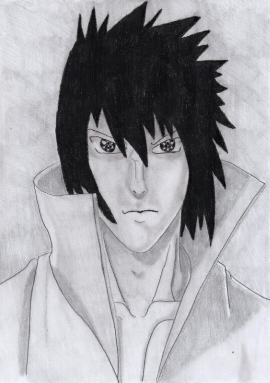 Realistic Sasuke drawing.