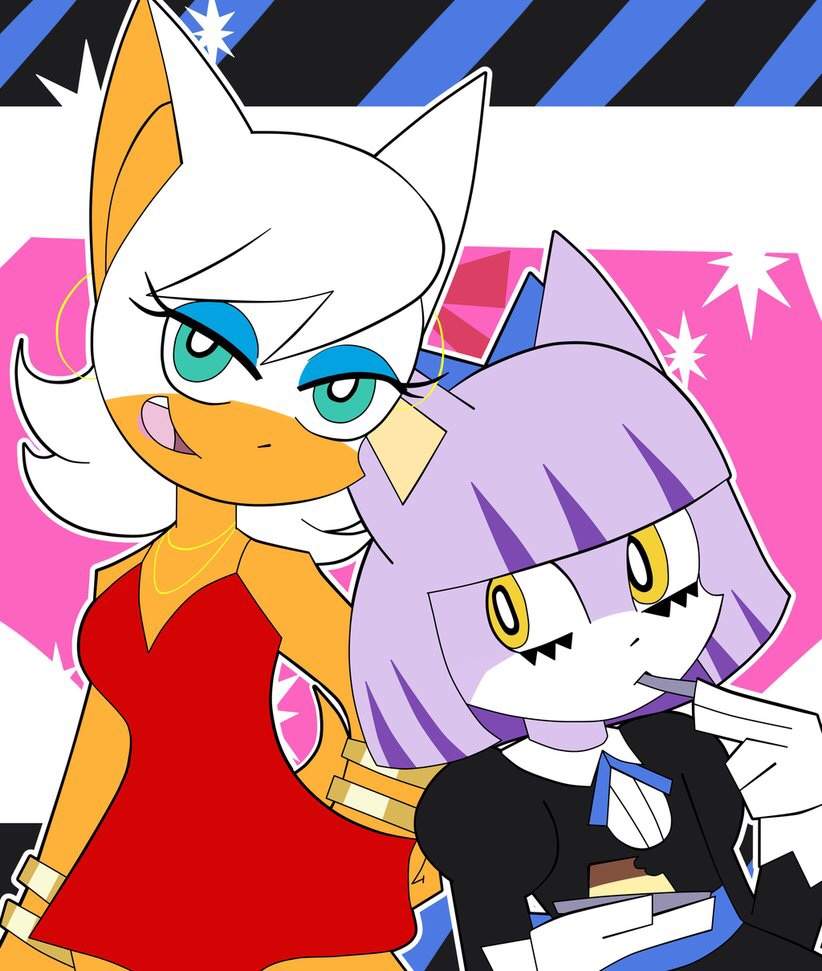Rouge and Blaze as Panty and Stocking - SpeedPaint. 