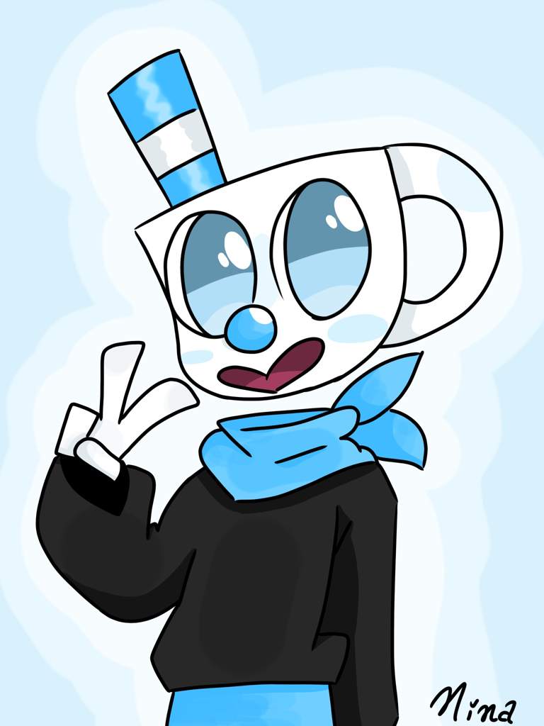 Baby Blue | Mugman | Digital Drawing | Cuphead Official™ Amino