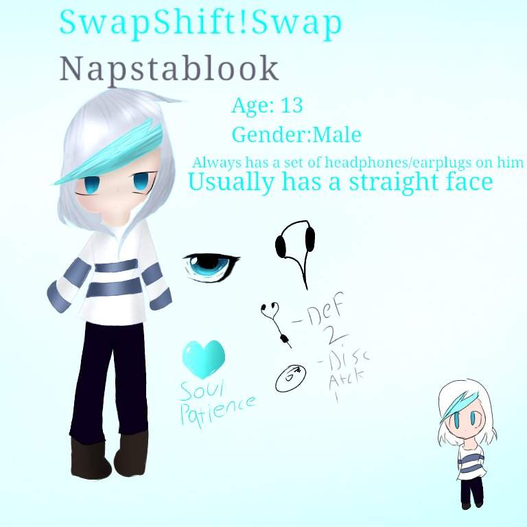 Napstablook takes on the role of Frisk in Swapshift!Swap. 