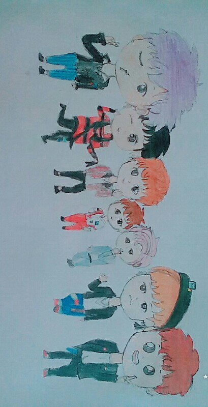 I Just Made A Chibi Drawing Of Bts War Of Hormone I Know That It S Not That Good But I Wanted To Make A Fanart So I Made It Army S Amino