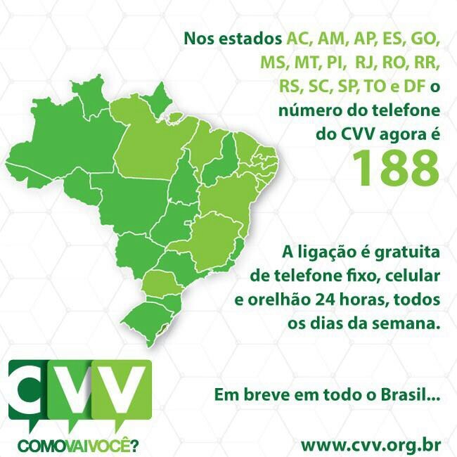 CVV - 188 já se encontra disponivel em São Paulo | LGBT+ 🌈 Amino