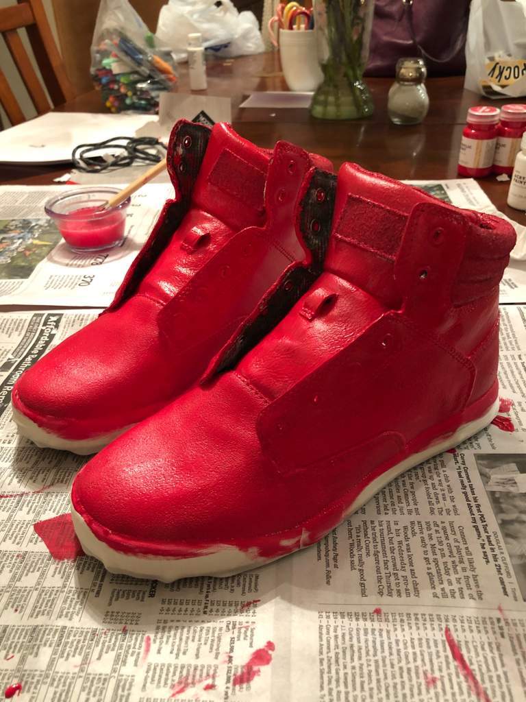 red nike shoes deku