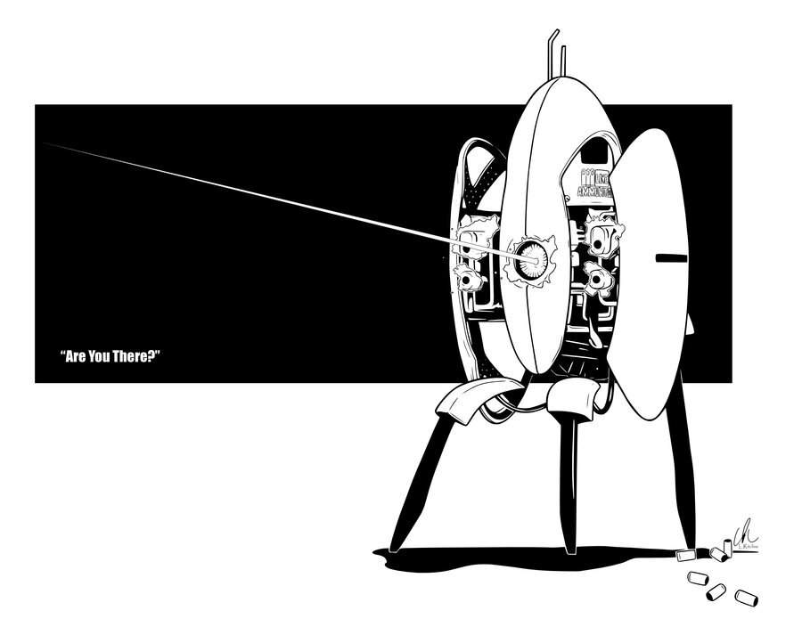 Как нарисовать турель из portal 2