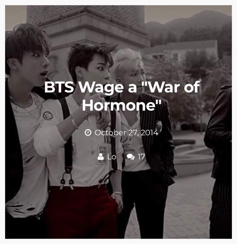 War Of Hormone 호르몬 전쟁 Army S Amino