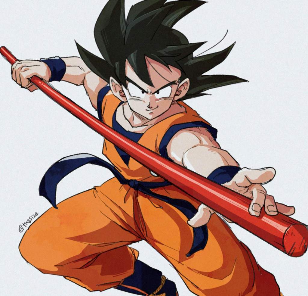 FanArt/Color: Son Goku + Baculo sagrado.(User on Twitter byしぃの実 @tkgsize .)  | DRAGON BALL ESPAÑOL Amino