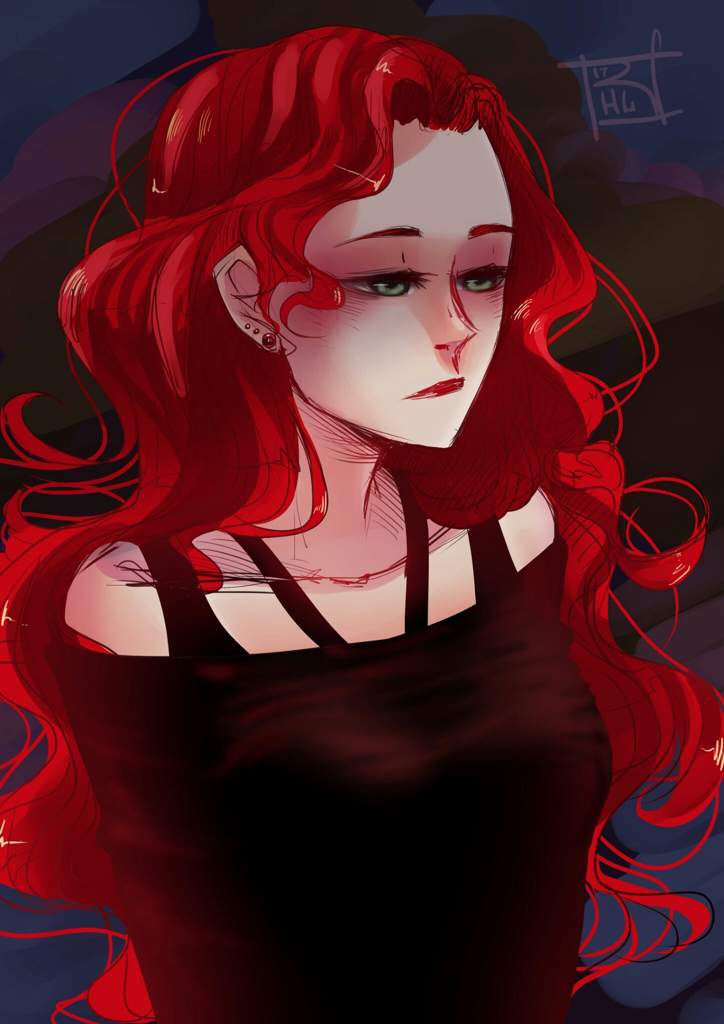 A Girl With Red Hair Commission Anime Art Amino