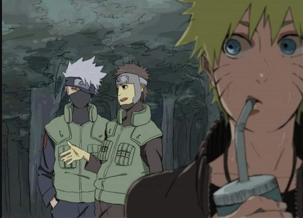 Kakashi , Yamato , Naruto.