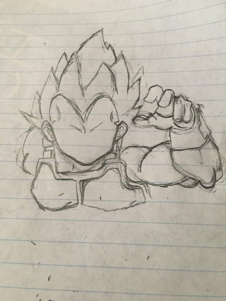 Vegeta SSB Drawing (no cringy color or legs this time) | DragonBallZ Amino