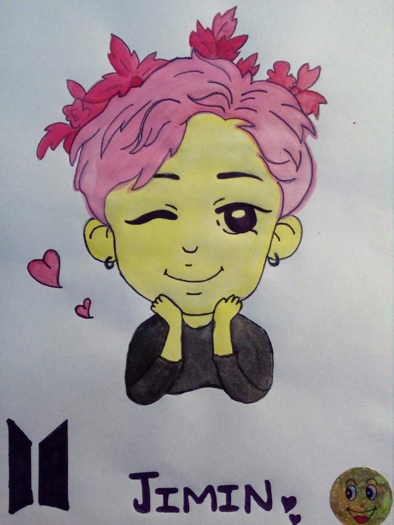 JIMIN !!!! Cute baby boy..... This is my second cartoon drawing of BTS...I  think you guys enjoy this..... | ARMY's Amino