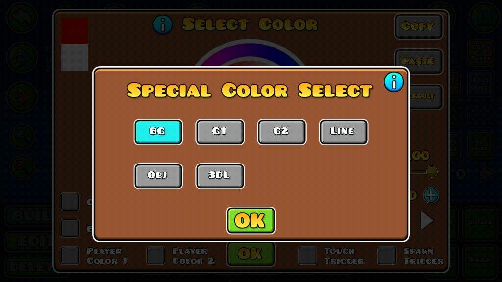 how to make the background change color in geometry dash