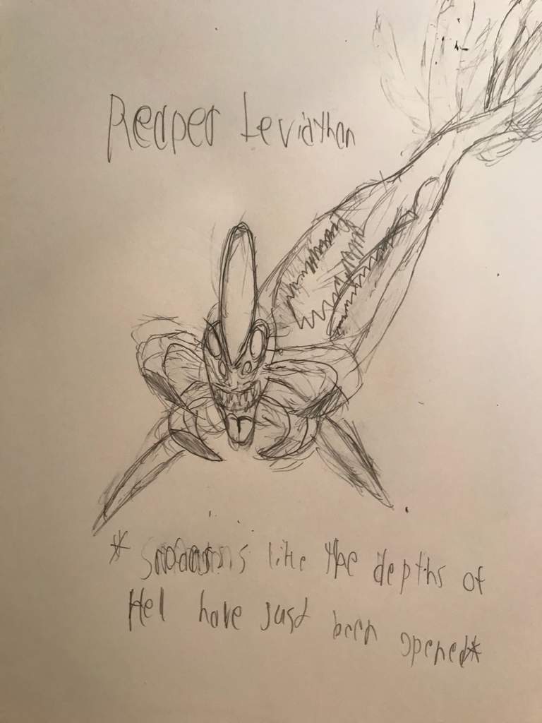 My Sketch Of A Reaper Leviathan Subnautica Amino