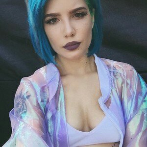 Image Halsey Short Blue Hair Polyvore Young Gods Amino