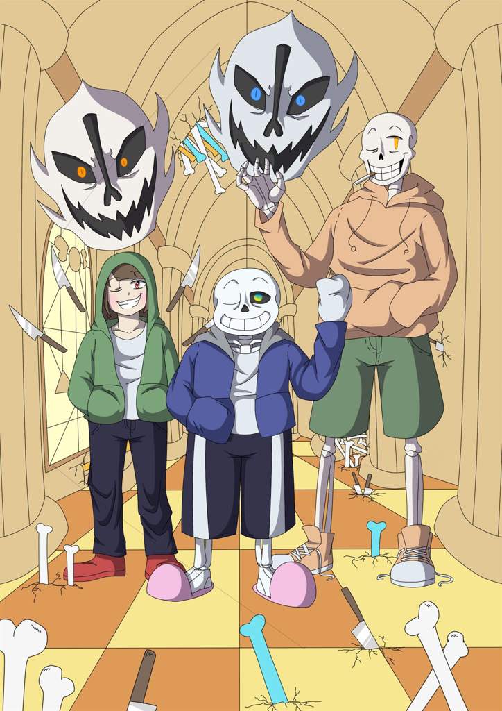 Bad Time Trio (art by me) | Undertale AUs Amino