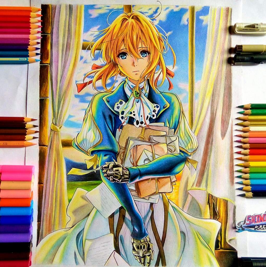 Speed Drawing Violet Evergarden With Background. 