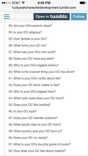 50 questions tumblr