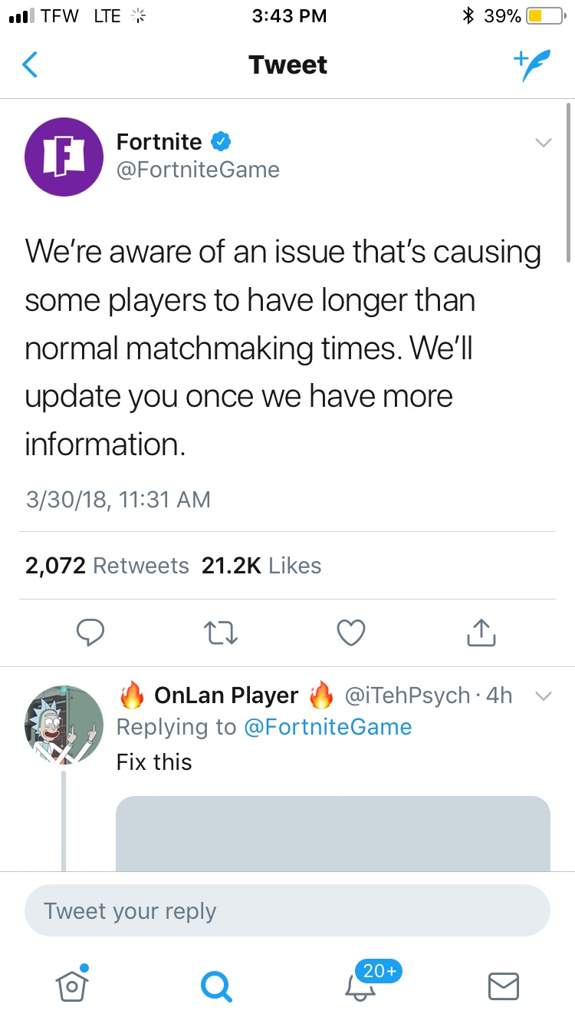 Long Matchmaking Queues Explanation Fortnite Battle Royale - the fortnite official twitter already know the problem has surfaced they said they re trying to fix it on twitter