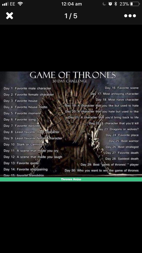 game of thrones challenge