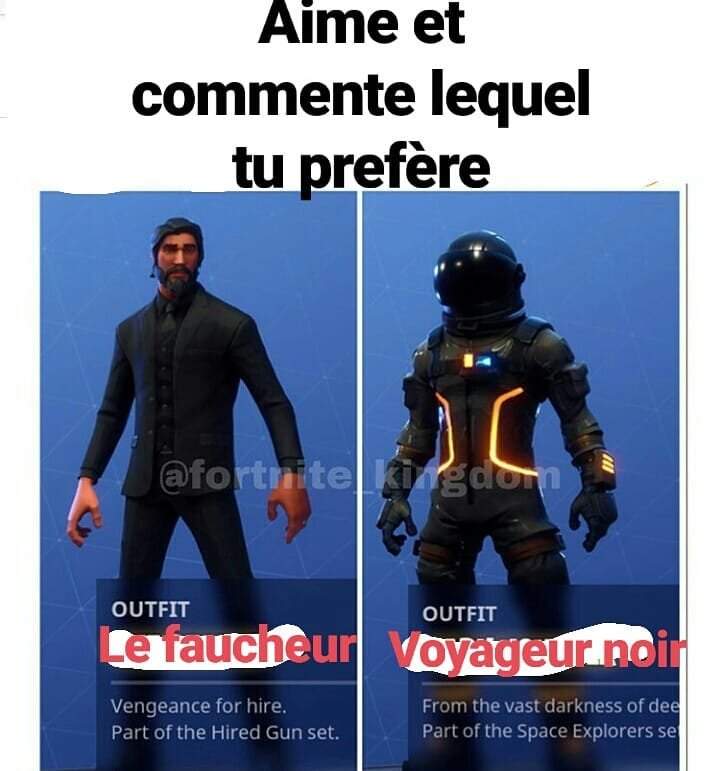 quelle est votre skin preferer voyageur noir ou le faucheur fortnite fr amino - skin le faucheur fortnite