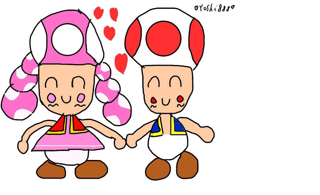 Toad and Toadette fan art.