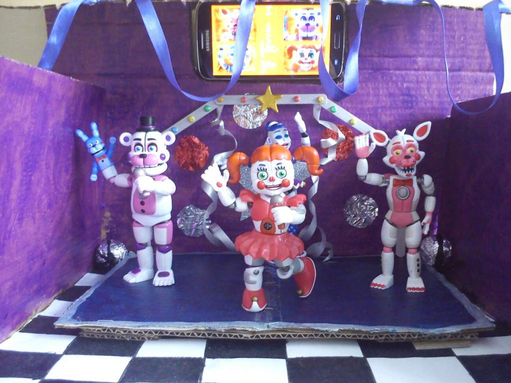 Mi escenario de FNAF SL Con pantalla para vídeos de ellos