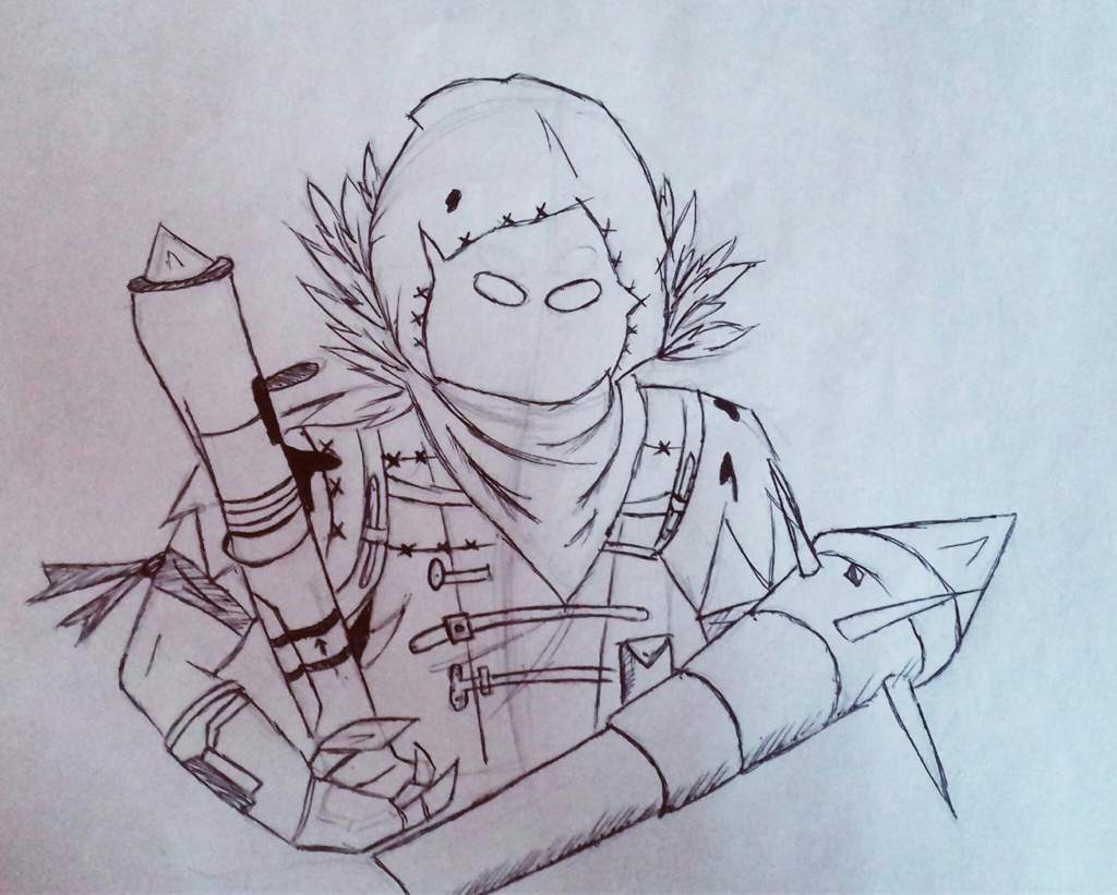 ya que termine mi boceto y quedo como queria comence a remarcar con pluma negra para que se notara la imagen y darle un toque mas wai - fortnite dibujos a lapiz