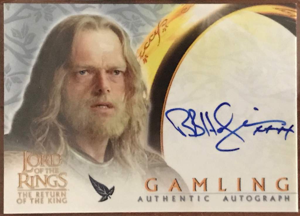 Autograph Collection #30 Bruce Hopkins | LOTR Amino