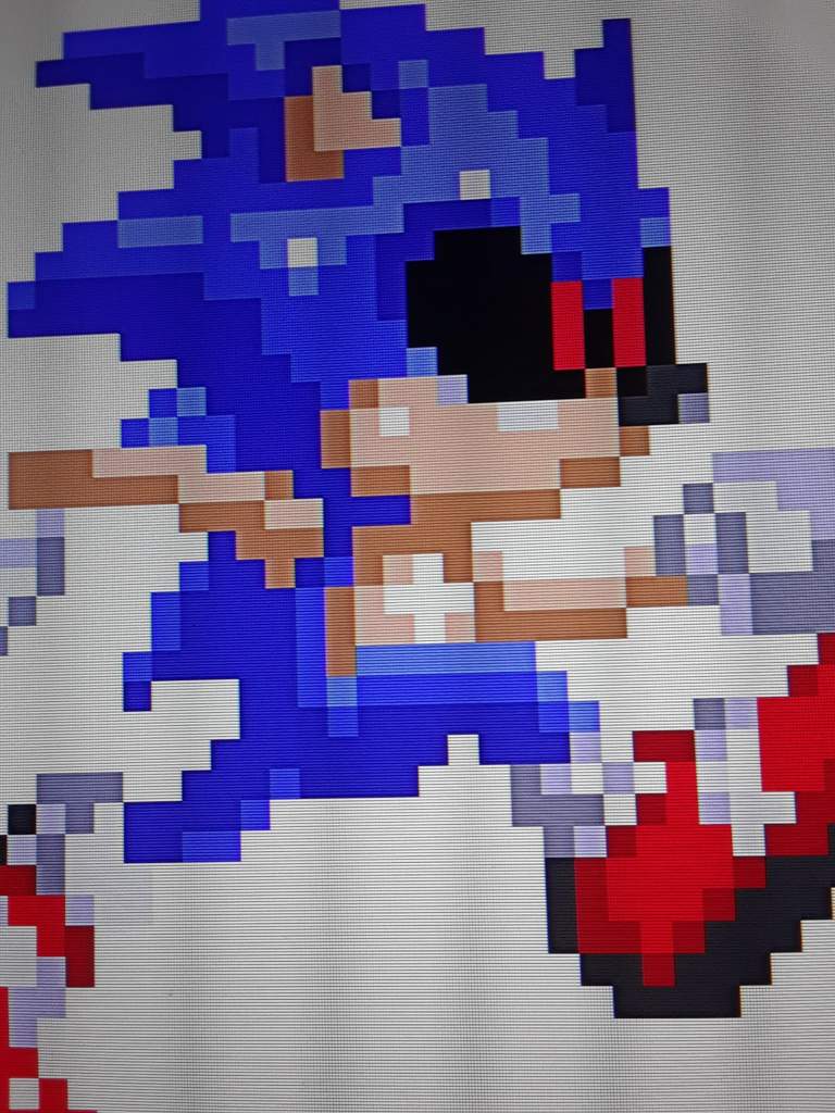 sonic.exe pixel art with grid Exe pngkit - Pixel Art Grid